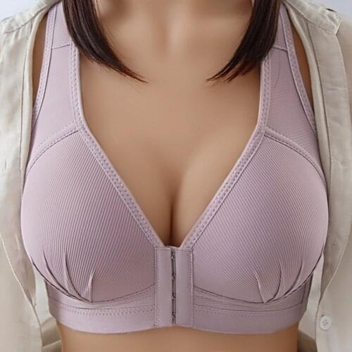 B C CUP Seamless Sexy Bra For Women Push Up Bra Wire Free Lingerie Full Cup Bralette Cotton Underwear Brassiere Front Closure