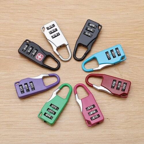 Zinc alloy color mini travel luggage zipper code lock diary storage box padlock 21*56MM 104