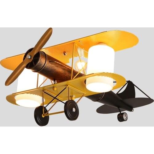 Childrens Room Loft Aircraft Pendant Lights Boys Room Cartoon Kindergarten LED Lamps Study Bedroom Hanging Lights Deco Fixtures