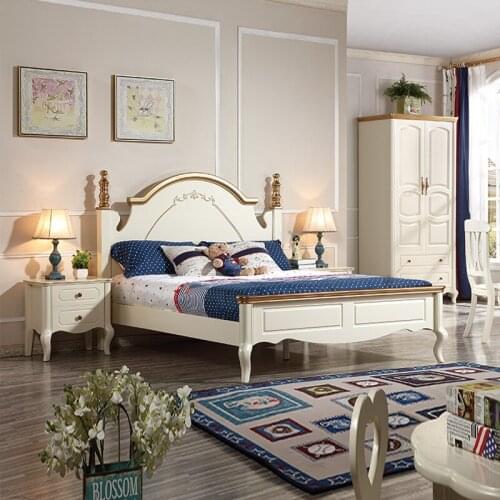 American solid wood childrens single bed princess bed 1.2m 1.5m bedroom European cartoon bed boys and girls