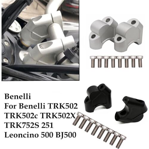 For Benelli TRK502 TRK 502 2016-2017 Motorcycle Accessories CNC Aluminium Handle Bar Clamp Raised Extend Handlebar Mount Riser