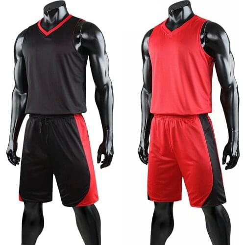Double-sided Wearable Basketball Jersey Sets Sports clothes Breathable Men basketball jerseys Training suits Uniforms kits