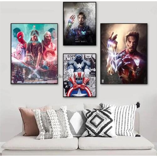 Canvas Painting Classic Marvel Movie Superhero Avengers Iron Man Poster Print Wall Art Picture Livingroom Decoration Home Decor