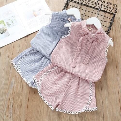 Baby Girls Clothing Set Summer Kids Short Sleeve T shirts+Pants 2Pcs Suits Children Clothes Sets 90 100 110 120 130 140