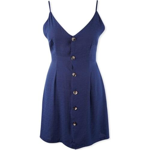 Summer Sexy V-eck Bandage Dress Women Clothes Solid Single Breasted Sleeveless Backless Spaghetti Strap Mini Dress Short Robe