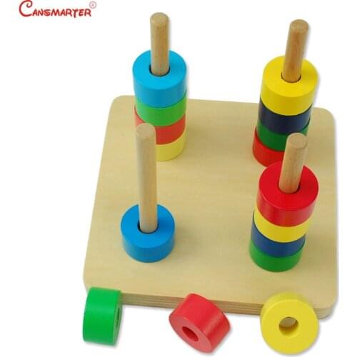Wooden Round Shapes Math Toy Montessori Games Preschool Colorful Vertical Dowels Training Math Toys kids Mathematics Toy LT020-3