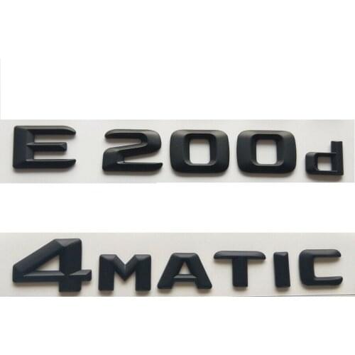 Matte Black Letters Trunk Emblem Emblems for Mercedes W212 E200d 4MATIC