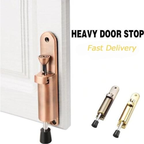 Mintiml Kickdown Door Stops Zinc Alloy Foot-operated Lever Door Stops Adjustable Kickdown Bronze Door Holder Door Stop