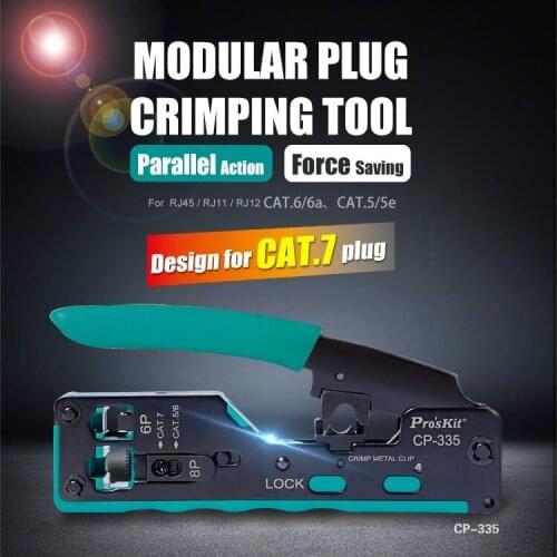 Proskit CP335 Multifunctional RJ45 Cat7 Crimping Tool Cat 5 Cat 6 RJ45 UTP Crimper RJ45 Pass Through Connector Crimper
