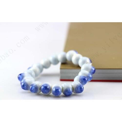Fashion Boho Style Jewelry Handmade Female Beaded Glaze Change Ice Crack Shape Ceramic Bracelet &bangle Charm Jewelry Mujer
