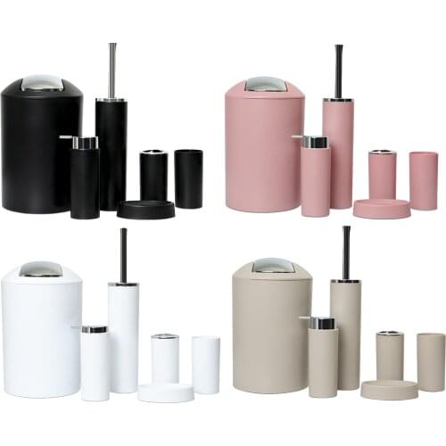 6 Pcs Bathroom Accessories Set Bath Necessities Tumbler Toothbrush Holder