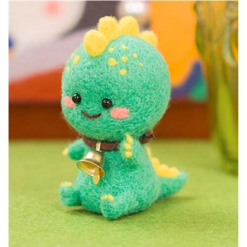 Little dinosaur wool needlepoint kit wool felt needle felting decoration craft needlecraft DIY handmade
