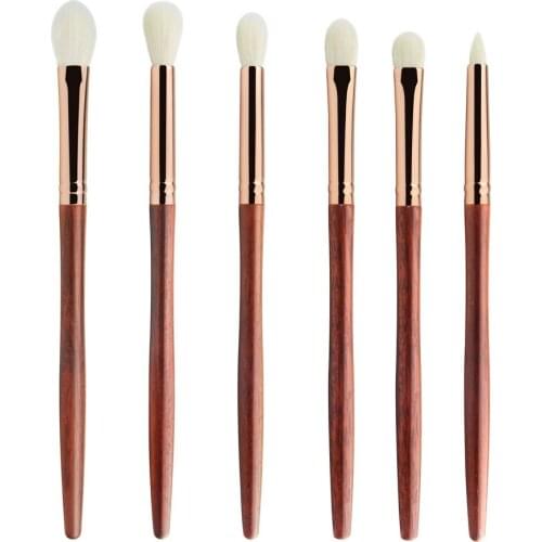 L99 Professional Handmade Makeup Brush Set 6pcs Soft Saikoho Goat Hair Eye Shadow Brush Red Sandalwood Make Up Brushes Kit