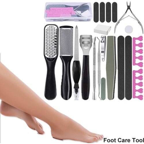 Newest 1 Set Pedicure Tool Foot Care Tool for Feet Heels Toe Cuticle Kit File Set Dead Hard Skin Callus Remover Scraper Beauty
