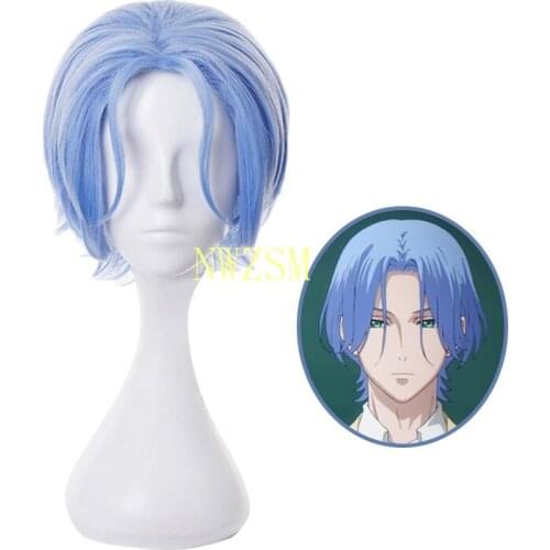 Anime SK8 Langa Hasegawa Cosplay Wig Halloween SK Eight Langa Role Play Blue Short Straight Hair Heat Resistant Wigs Women Mens