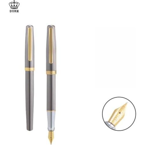 Duke 209 Grey Stainless Steel Fountain Pen Various Color Iridium Medium Nib 0.7mm Gift Pen For Best Stationery