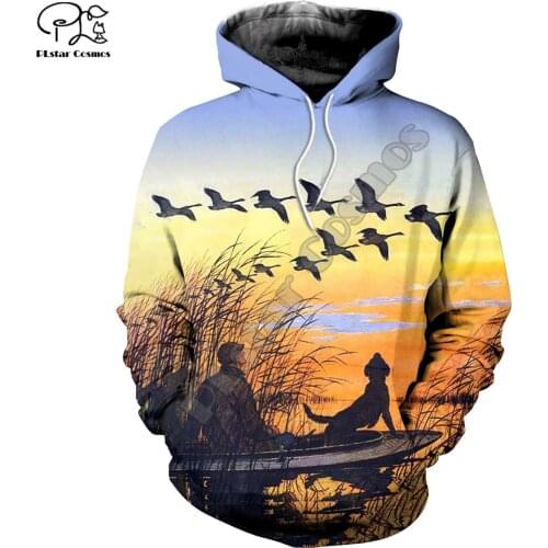 PLstar Cosmos Duck Hunting Animal Hunter Camo Tattoo Autumn Sweater Tracksuit Pullover Streetwear 3DPrint Men/Women Hoodies B-3