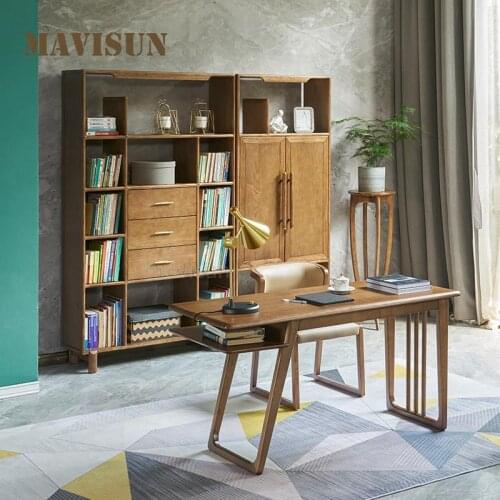 Solid Wood Stand For Books Nordic Simple Bookcase Combination With Door Shelf Display Cabinet Minimalist Furniture Library