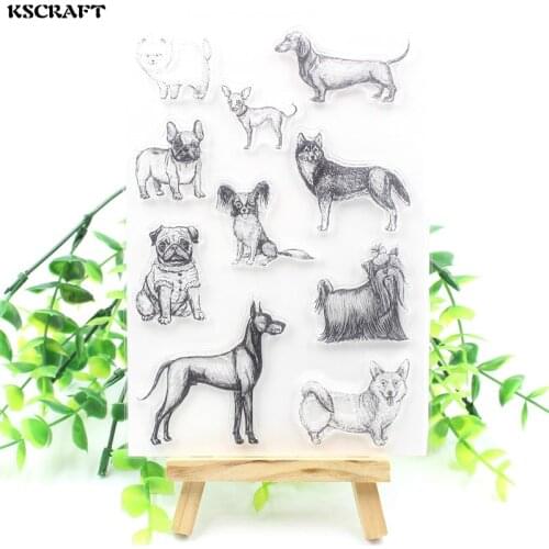 KSCRAFT Pet Dog Transparent Clear Silicone Stamps for DIY Scrapbooking/Card Making/Kids Fun Decoration Supplies 150