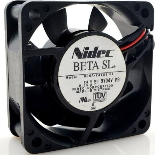1pcs D06A-24TS8 01 24V 0.15A 60mm 60*60*25MM 6025 2-wire dual ball bearing ultra-quiet cooling fan