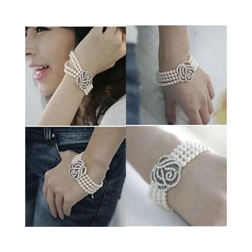 Multilayer Heart Pearl Wave LOVE Crystal Bracelets for Women Boho Tassel Bracelet Jewelry Wholesale