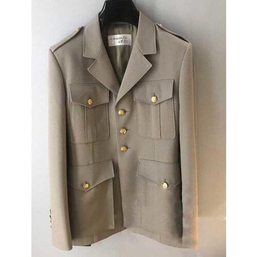 Spring Women 2021 Early Trench Coat Short Jacket Single-breasted Four-pocket Slim Waist Belt Jacket