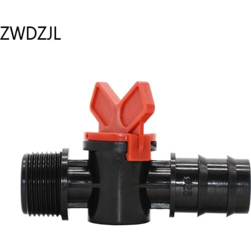 Male thread G3/4 to the 3/4 hose irrigation water valve 25mm hose Garden tap Mini Valve waterstop connectors 1pcs