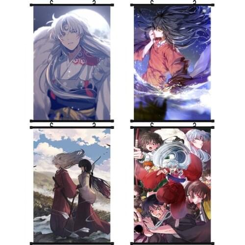 1pcs Japan Cartoon Inuyasha Anime Higurashi Kagome Printed Poster Scroll Picture Home Wall Decor Cosplay Prop Women Men Gift New