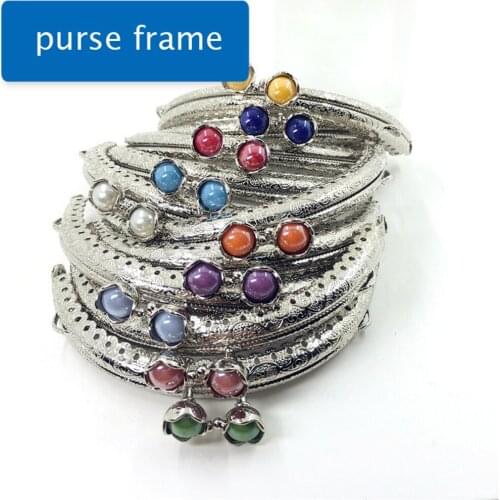 10.5cm women DIY silver color knurling semi round purse frame coin bag making metal clasp colorful kiss candy buckle 10pcs/lot