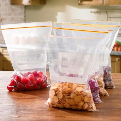 12pcs-30pcs Thicken self seal zipper bag Reclosable ziplock plastic bags Vegetable food Baking Packaging Pouch kitchen organizer