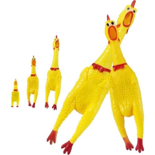 13CM Dog Toys Rubber Screaming Chicken Squeeze Sound Toy Chew Gift for Small Dogs