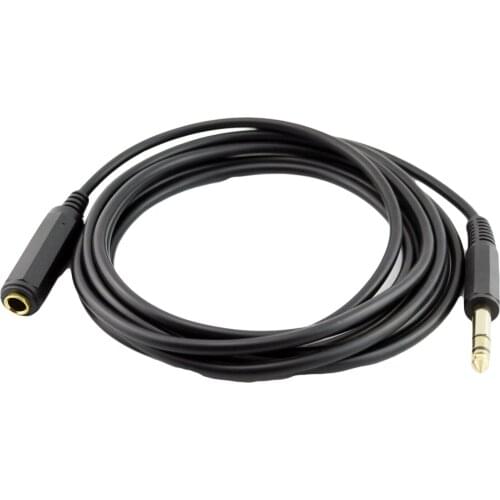 1x 10FT/3M 6.35mm 1/4" Stereo TRS Male Plug to Female Jack Audio MIC Extension Connector Cable Gold Plated