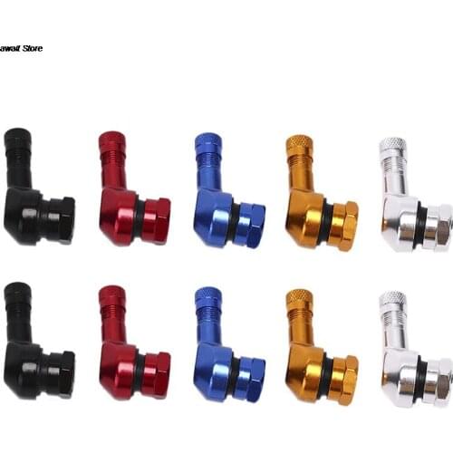2x CNC Motorcycle 90 Degree Angle Wheel Tire Tubeless Valve Stem Aluminum