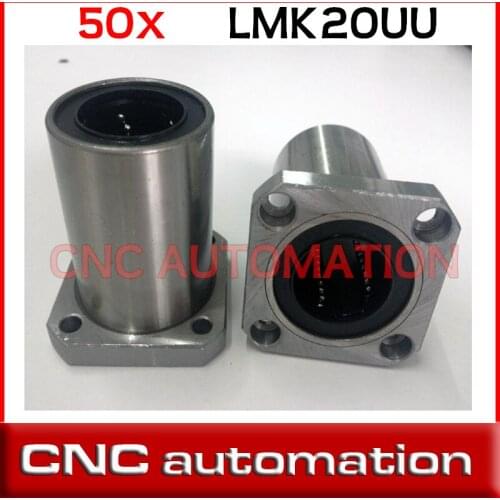 50pcs LMK20UU 20mm Square Flange Linear Bearing CNC bush
