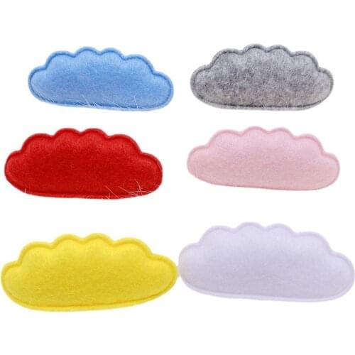 50Pcs/Lot 5.8*2.8cm DIY Felt Double Side Cloud Appliques For Children Headwear Hair Clip Accessories And Garment Patches
