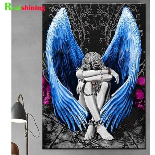 DIY Diamond Painting Angel Girl Wing Cross Stitch 5D Full Square Round Diamond Mosaic Rhinestone Embroidery Art Mural Sale N2053