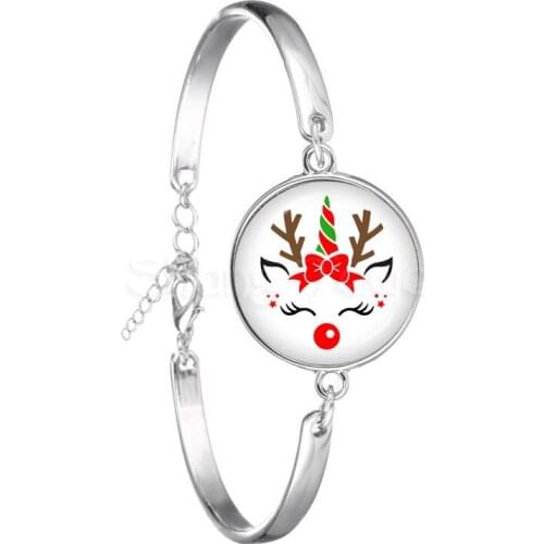 Unicorn Horse Bracelet Bee Honeybee Flamingos Mermaid 18mm Glass Cabochon Women Men Girl Jewelry Party Birthday Gift For Kids