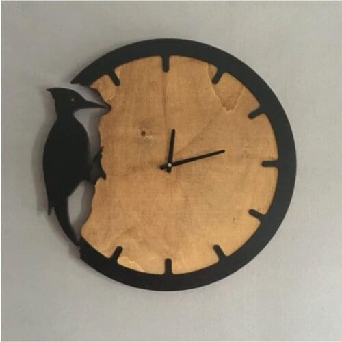 Decorative Woodpecker Wall Clock 50x50
