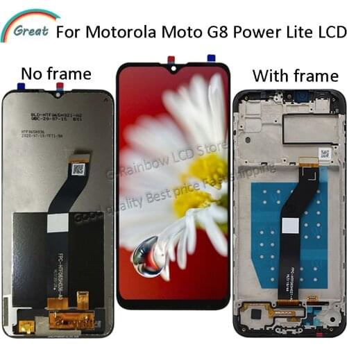 For Motorola Moto G8 Power Lite XT2055-2 LCD Display with Frame Touch Panel Screen Digitizer Pantalla For Moto G8 Power Lite LCD