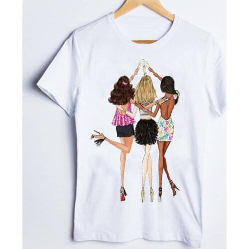 Tees for Women Print Cartoon Friends Happy Cute Fashion 90s Ladies Clothes Lady Tops Clothing Female T Shirt Womens T-Shirt