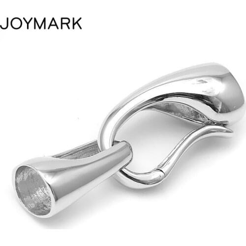 Smooth Horn 925 Sterling Silver Hook Lock Clasps Connectors Accessories For Fine Jewelry Bracelet Necklace Making SC-CZ089