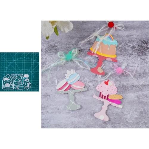 InLoveArts Sweet Cake Stand Metal Cutting Dies Dessert Stencils For DIY Scrapbooking Decorative Embossing DIY Paper Cards Crafts