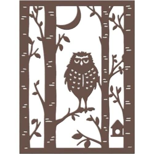 Owl in the forest metal cutting dies Scrapbook paper craft knife mould blade punch stencils die 2019 NEW