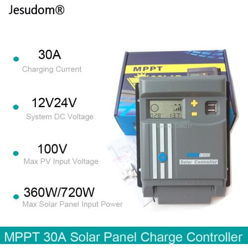MPPT LCD Display 30A with WIFI 12V/24V Solar Panel Battery Regulator Charge Controller MPPT130D Dual USB LifePo4 or Lithium