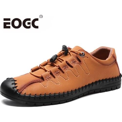 Split Leather shoes Men Casual Shoes Handmade Vintage Loafers Shoes Men Sneakers Flats shoes Hot Sale Moccasins driving shoes