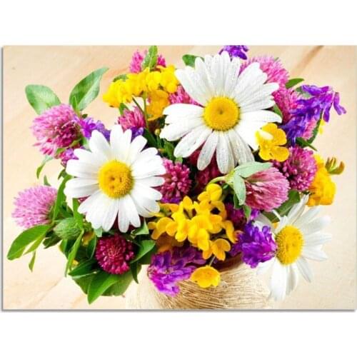 3D Daisy 40x30cm DIY Diamond Painting Rhinestones Set Embroidery Resin Craft Home Decor Living Room Knitting Needles
