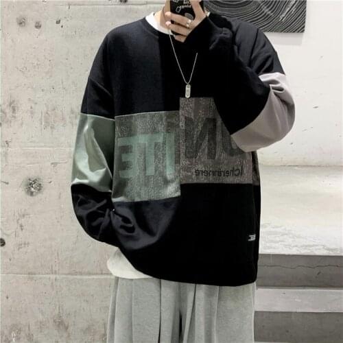 2021 Spring and Autumn New Korean Version of The Trend of Loose Fashion Pullover Sweater Mens Casual Handsome Bottoming Shirt