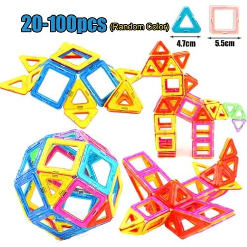 New Magnetic Building Blocks Magnetic Designer Construction Set Triangle Square Bricks Magnet Toys for Children