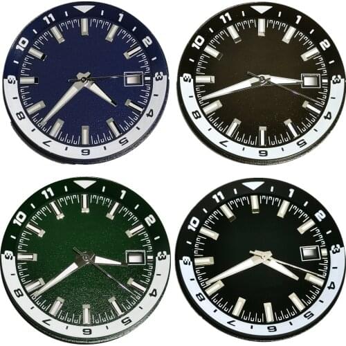 New Watch Part 36.8MM Green Luminous Dial And Hands Fit NH35 Automatic Mechanical Movement