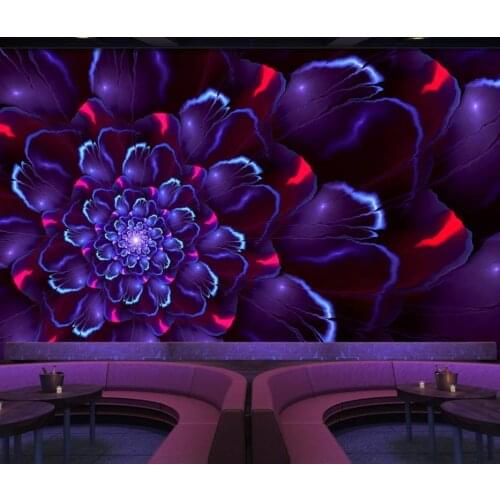 Wallpaper for walls 3 d for living room Abstract colorful flower bar KTV background wall